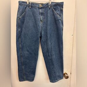 Passport Workers Club Denim Jeans Men’s Washed Indigo Size 36 Cropped